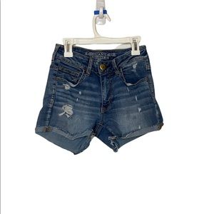 American Eagle Super Stretch Ripped Jean Shorts